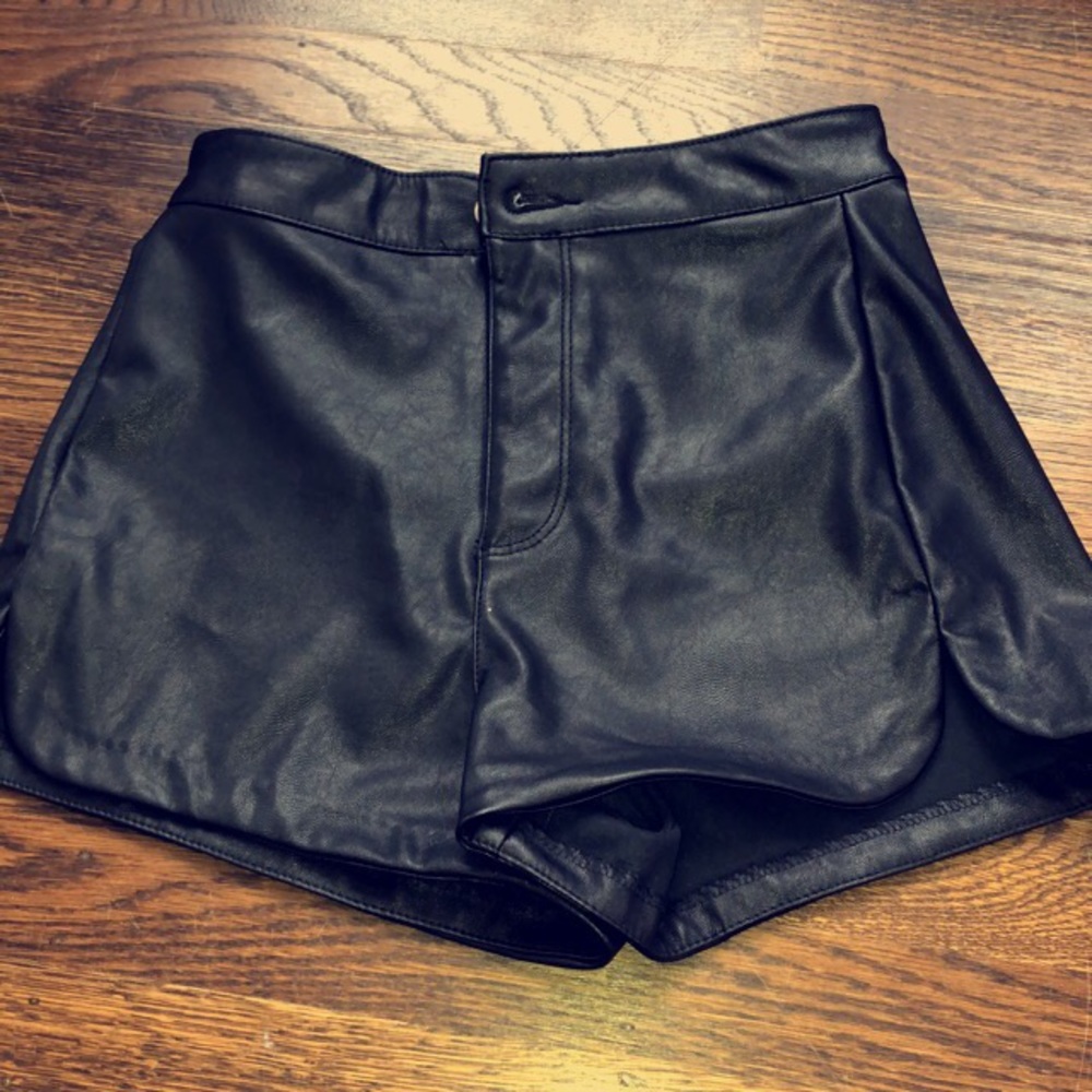 Leather shorts